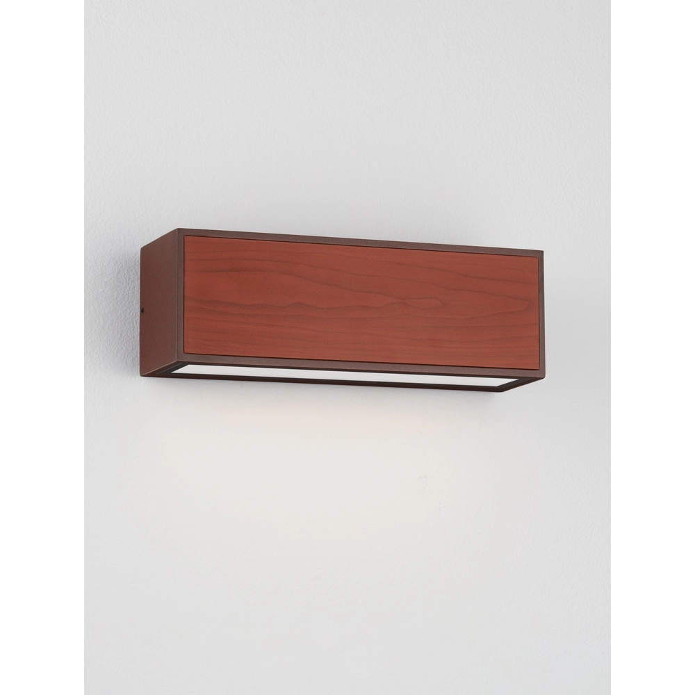 Solar wall lamp Brown Rusty brown with wood Lyora 5212017449450