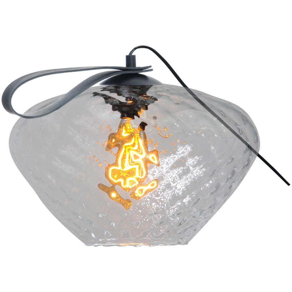 Table lamp Porto Carry with Blossom clear glass