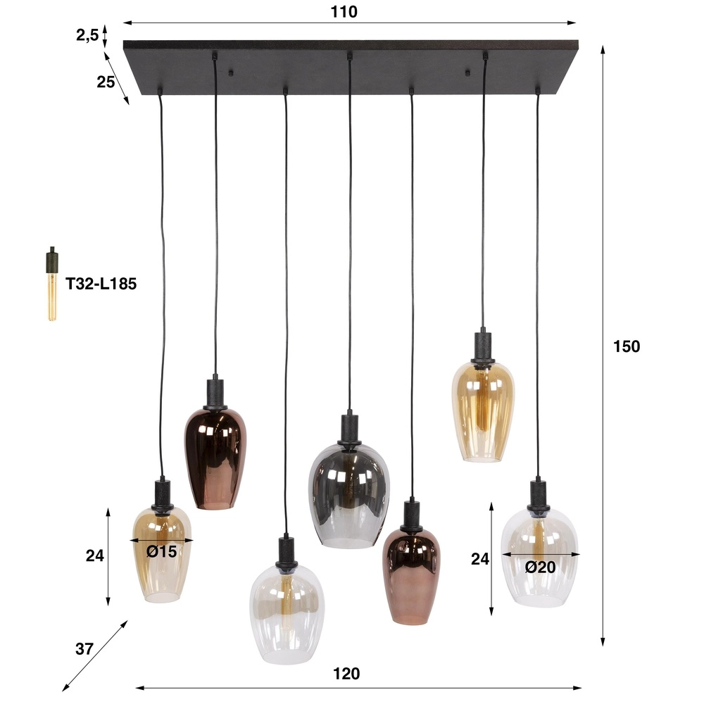 Dining table pendant lamp Amfora 7-light Lyora 8716803511705