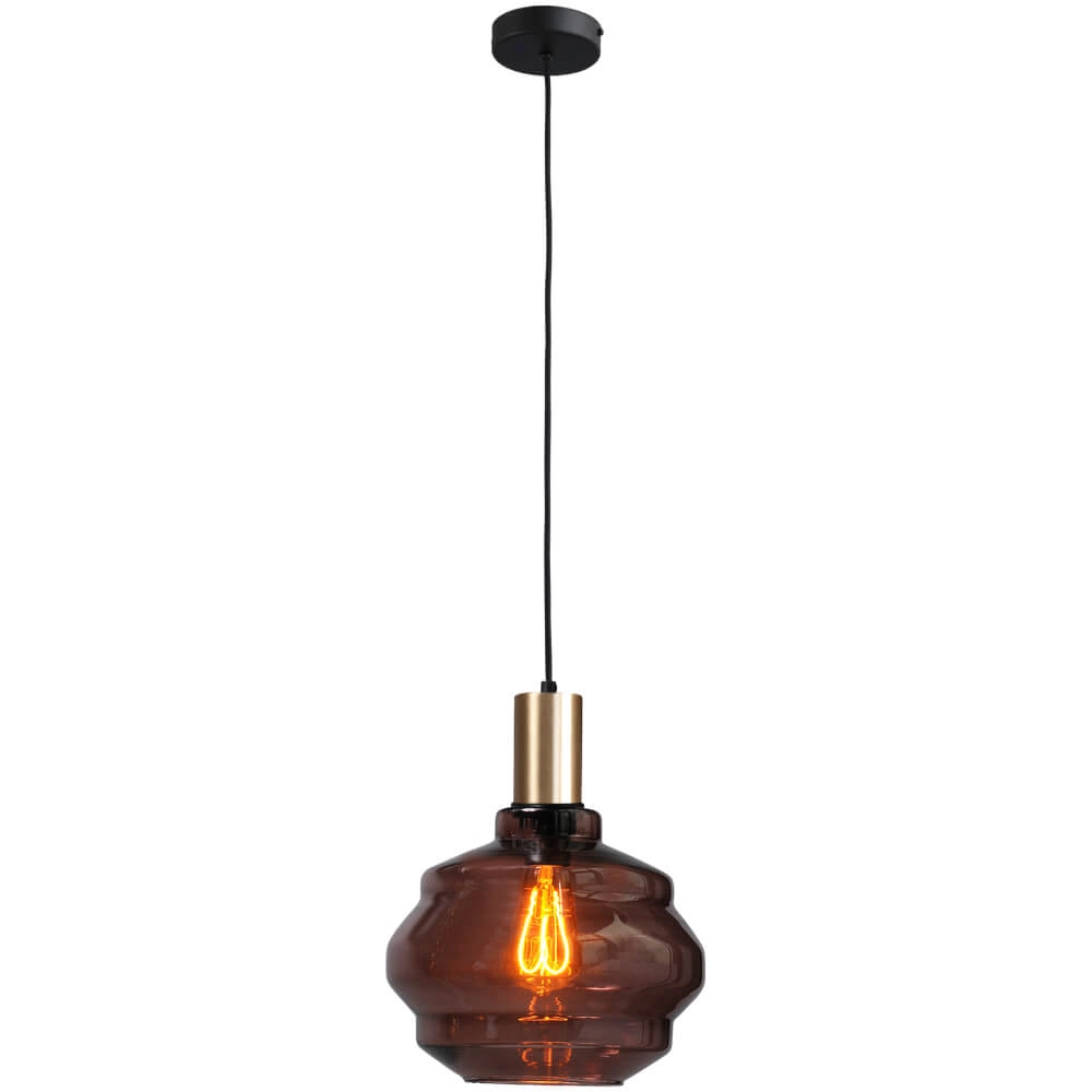 Hanging lamp gold Porto with Ball red glass - Ø 24cm Masterlight 8718121268910