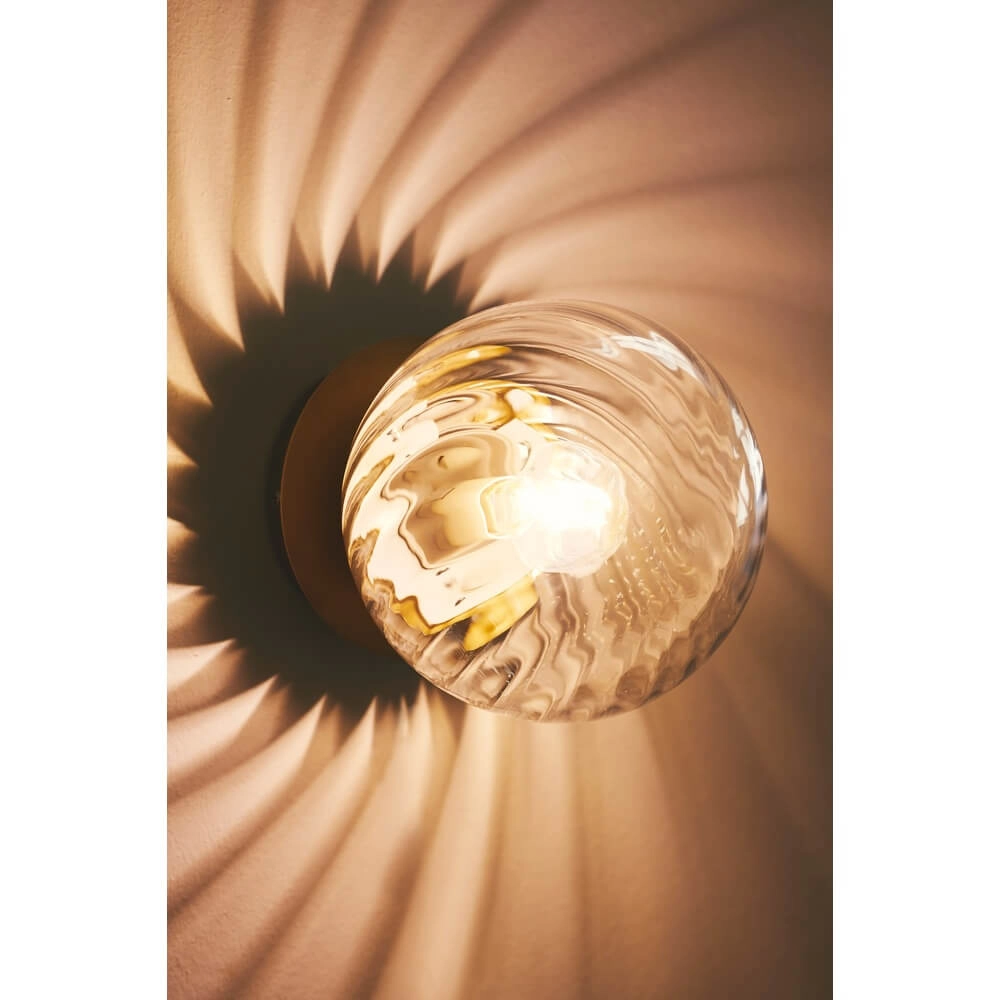 Glass wall lamp Chisell brass Nordlux 5704924015663
