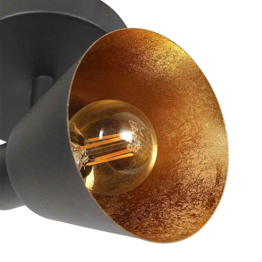 Wall lamp Oeroe black with gold Steinhauer 8712746176322