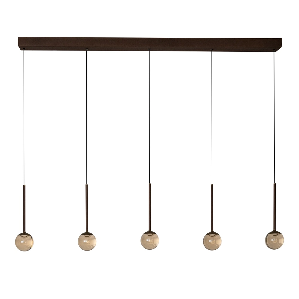 5-light pendant lamp Calina with amber spheres Premium by Lucide 5411212242143
