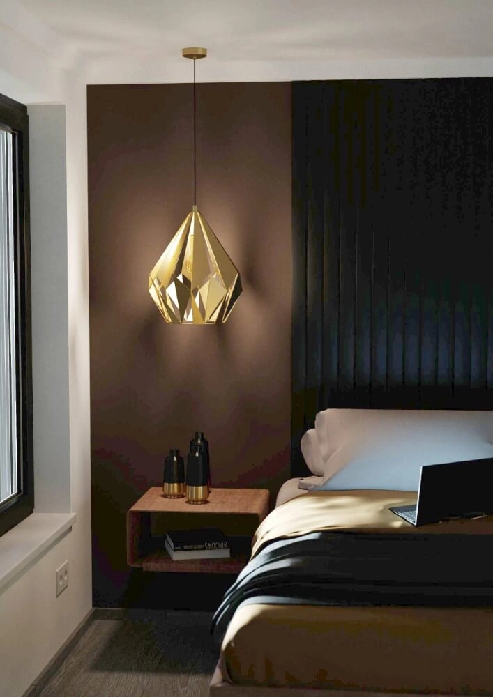 Golden pendant lamp Carlton Ø 38.5cm Eglo 9002759438159