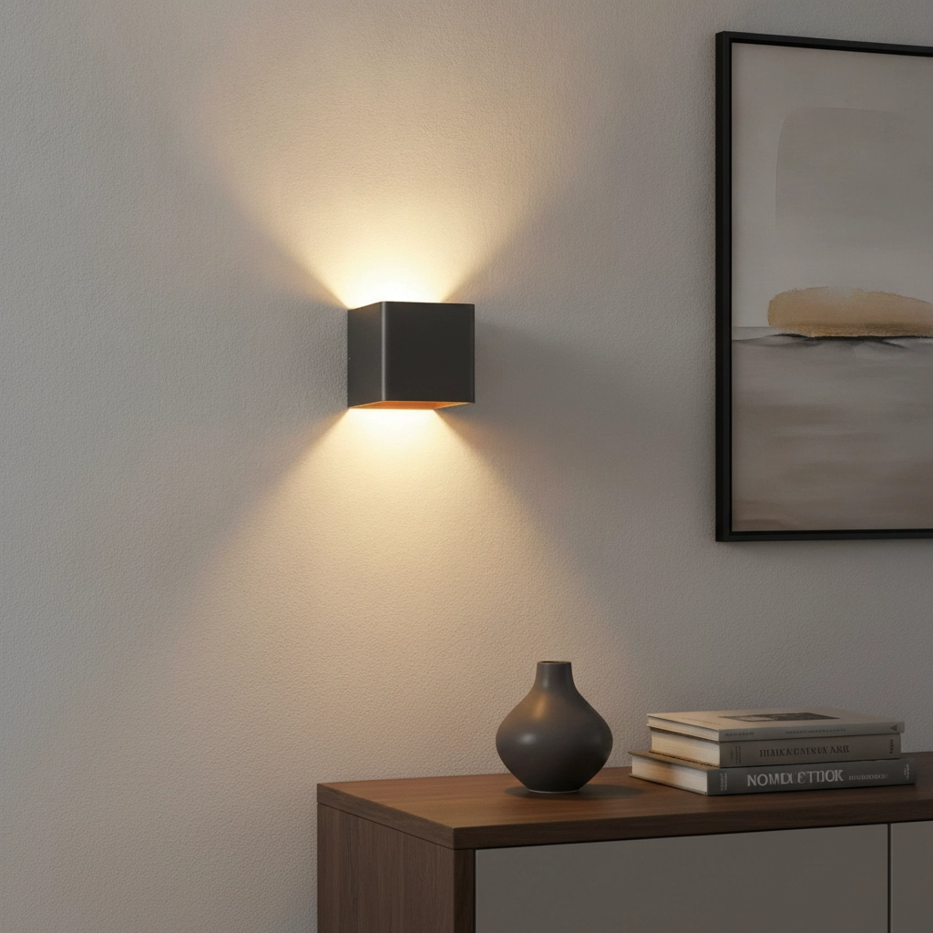 LED up & down light Fulda 6w - 2700K - 10cm black with gold