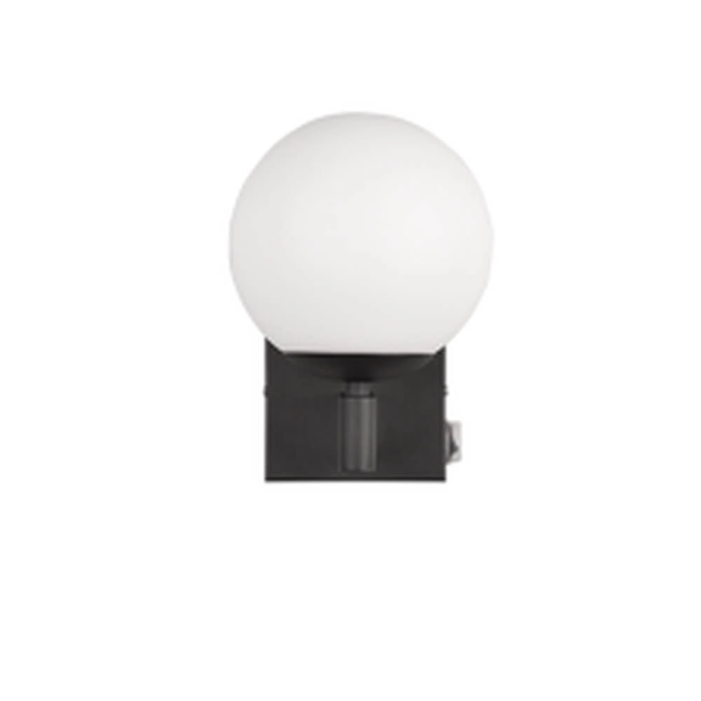 Wall lamp Kula Black fixture with white glass Trio 4017807585285