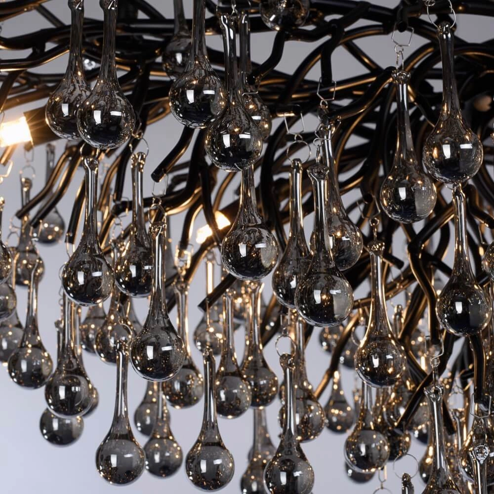 Unique chandelier Icicle black Paul Neuhaus 4012248377567