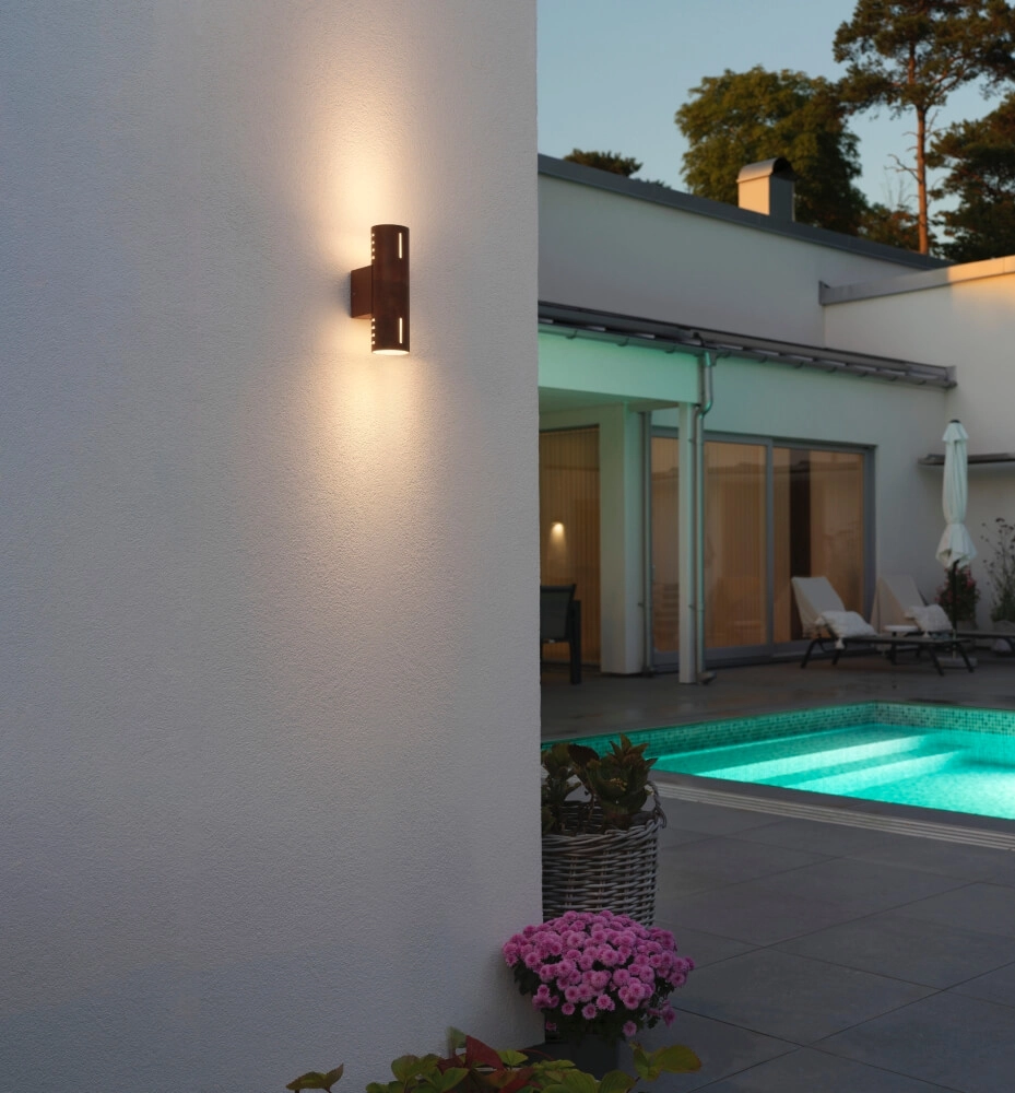 Design wall lamp Cuneo Rust brown with white glass KonstSmide 7318303659720