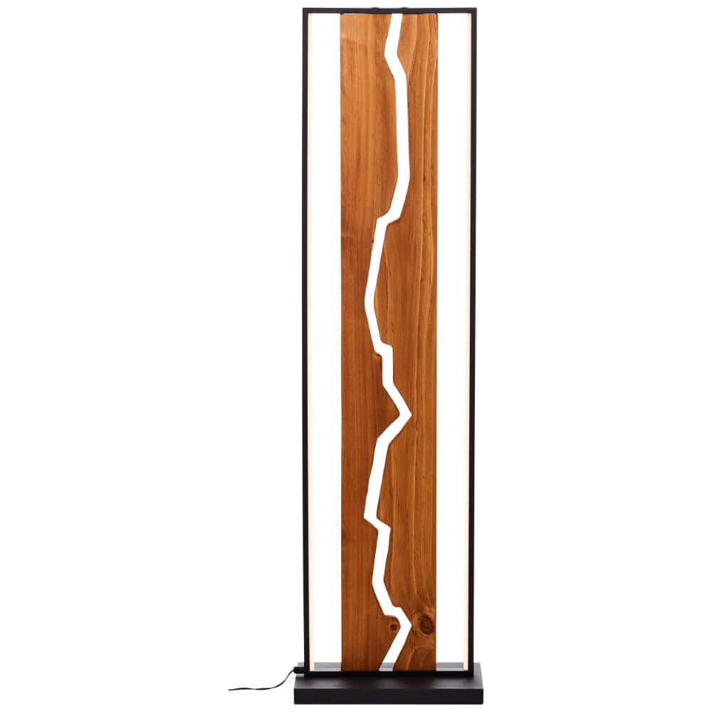 Design floor lamp Thunder black with wood