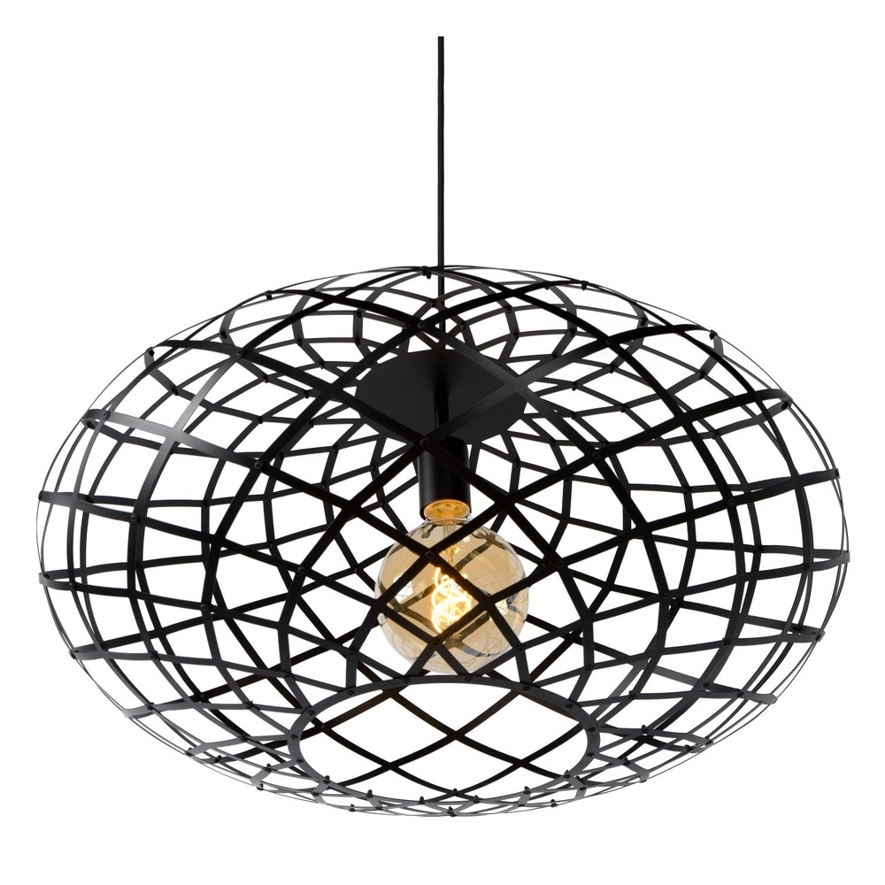 Pendant lamp Wolfram Ø 65cm black Lucide 5411212211019