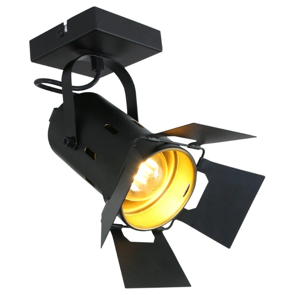 Black surface-mounted spotlight Carre