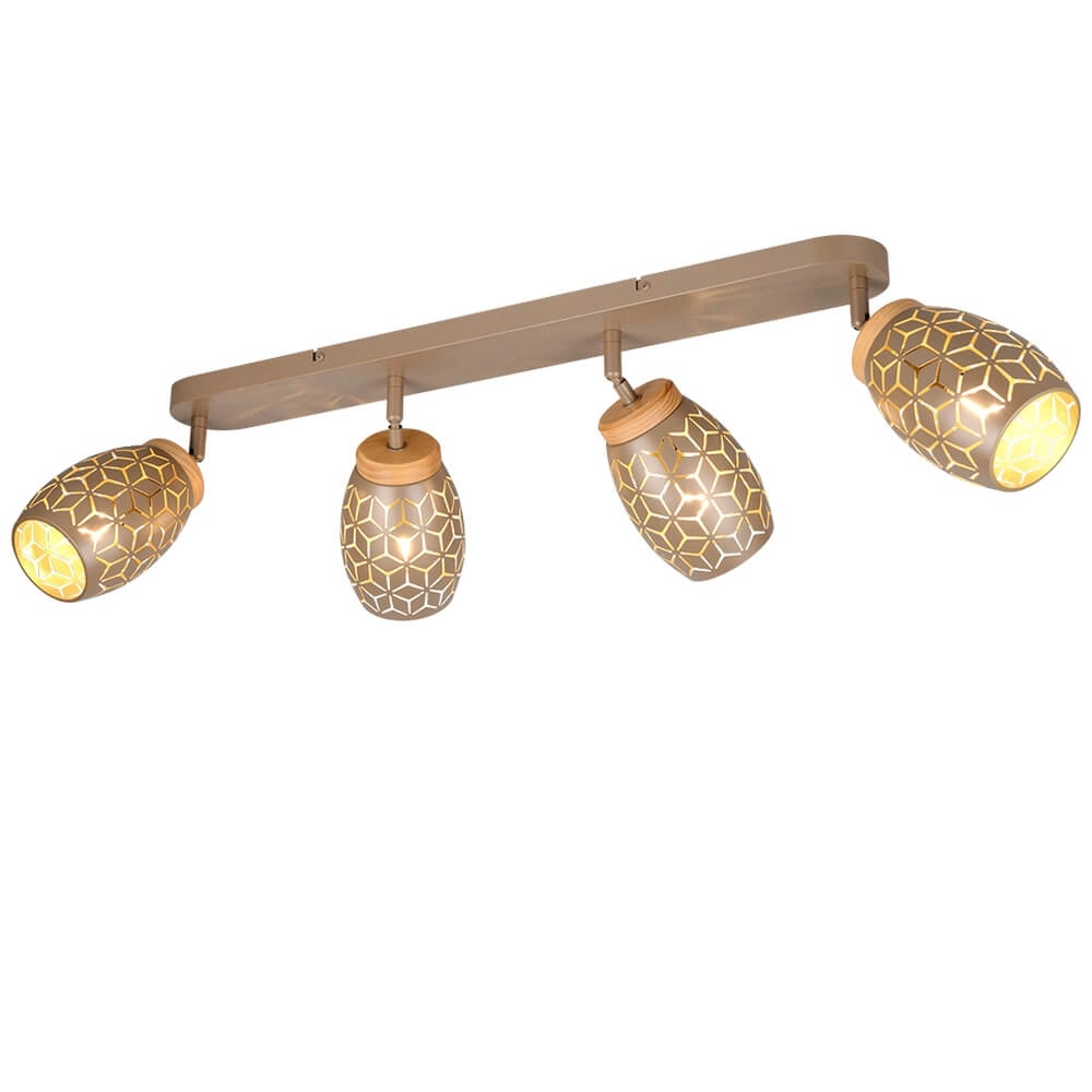 4-light surface-mounted spot Bidar coffee brown