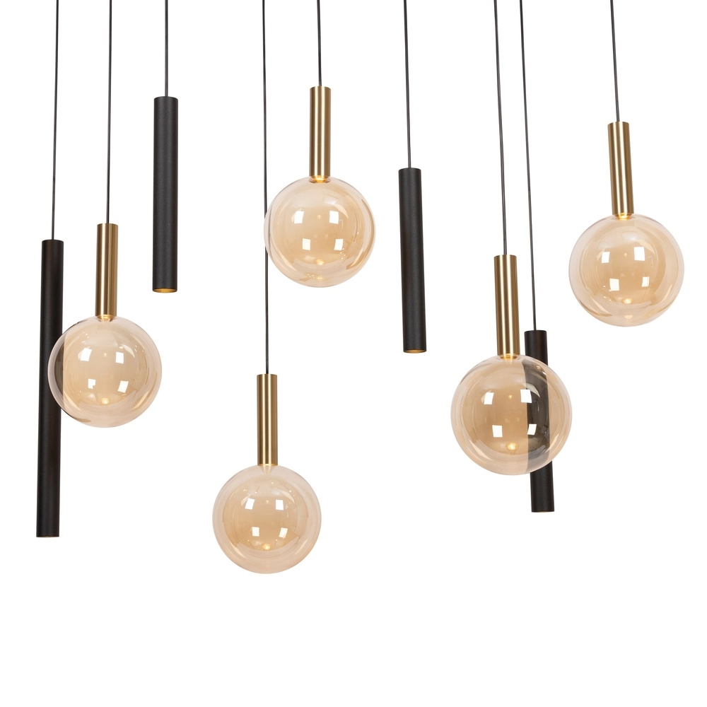 12-light pendant lamp Josiane black with gold Lucide Vibes 5411212212160