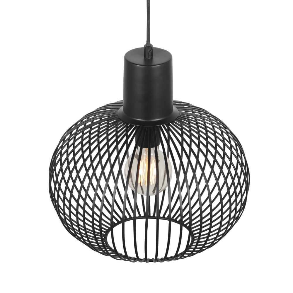 Wire pendant lamp Gila Ø 33cm - black Trio 4017807617535