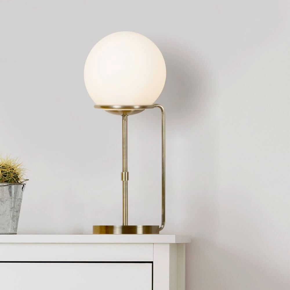Table lamp Trombone with glass ball Searchlight 5053423097947