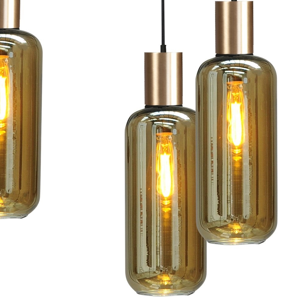 Black hanging lamp with gold Bounty 6-light cylindrical glass Masterlight 8718121247908