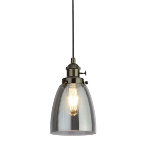 Pendant lamp Pendax Ø 14cm with smoke glass