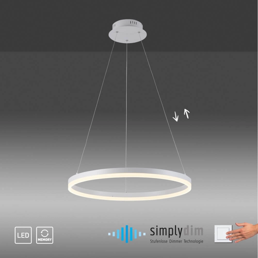 Modern pendant lamp Titus Ø 60cm white Paul Neuhaus 4012248365366