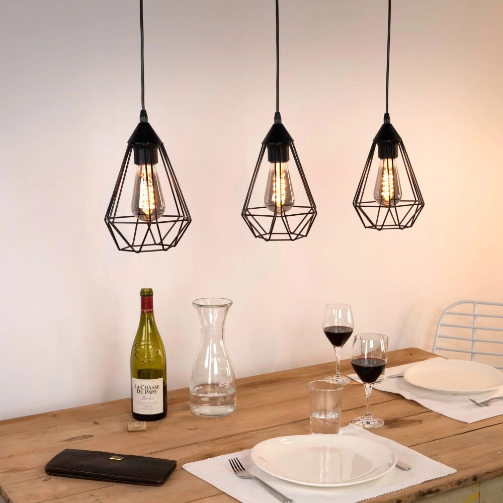 Pendant lamp Tarbes 3-light black Eglo 9002759941895