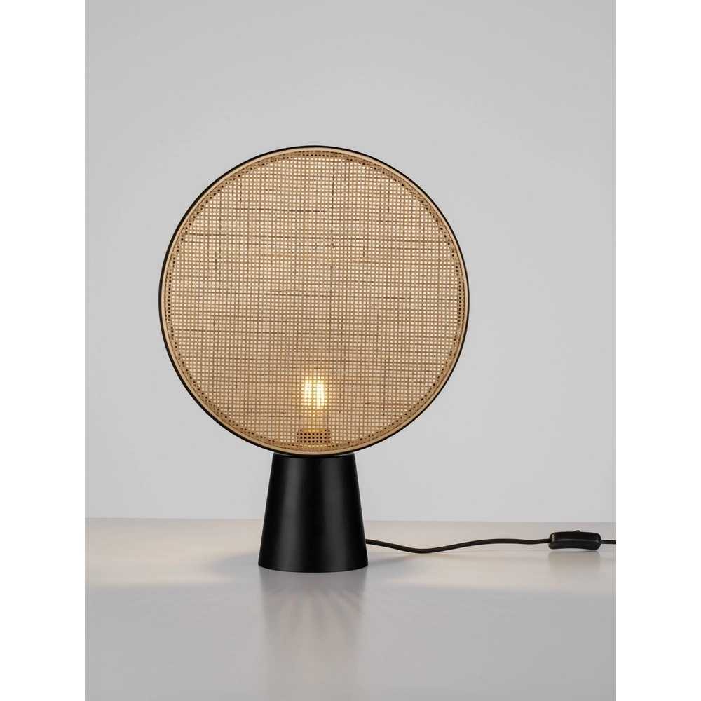 Table lamp Tiera Ø 35cm rattan with black