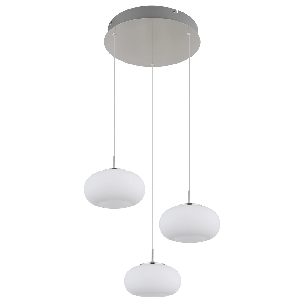 Design pendant lamp Quintara 3-light nickel Globo 9007371474318