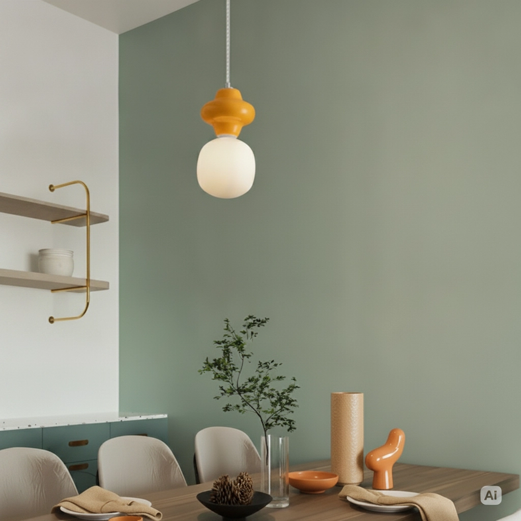 Pendant lamp Clio S orange ceramic