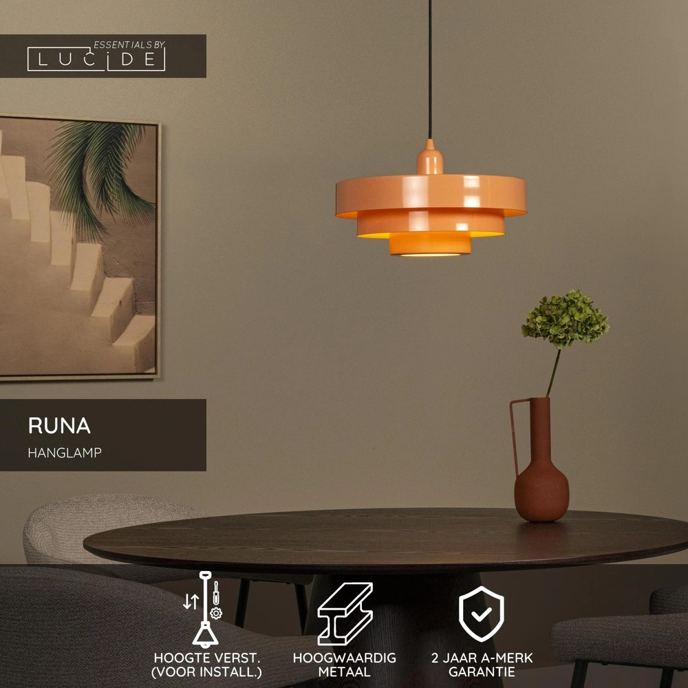 Design pendant lamp Runa pink Ø 35cm Lucide 5411212212221
