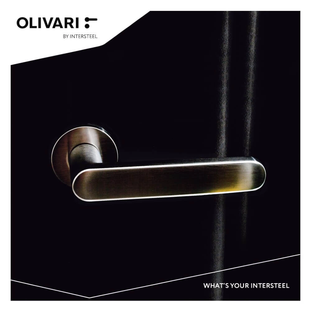 Design door handle Link matt stainless steel Olivari 8714186477946