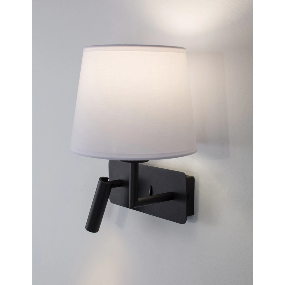 Wall lamp Savona black with white hood Lyora 5212017430175