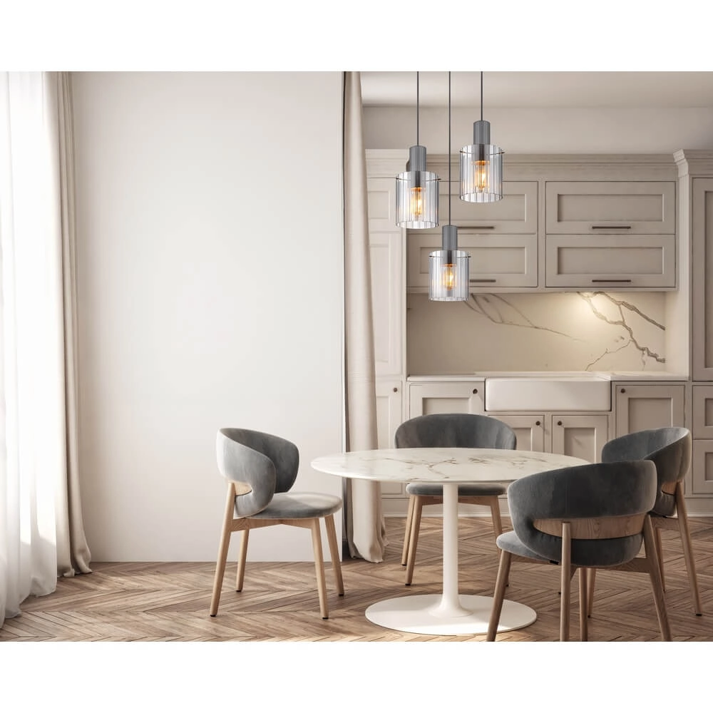 Pendant lamp Tulivar Design Smoke glass 3-lights Globo 9007371447664