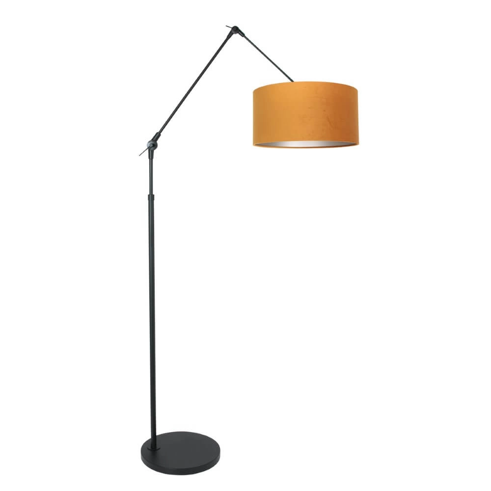 Rural floor lamp Prestige Chic black with gold velvet