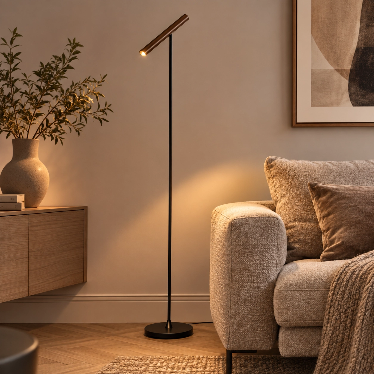 Design floor lamp Kansas black with bronze