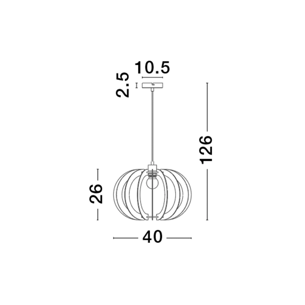 Wooden pendant lamp Ottoline light Ø 40cm Lyora 5212017436191