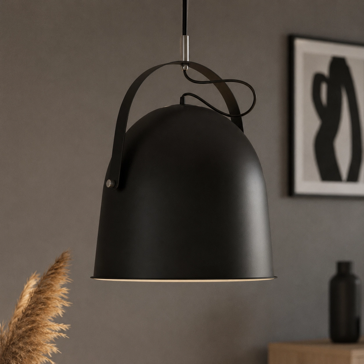 Black hanging lamp Cooper Ø 35cm