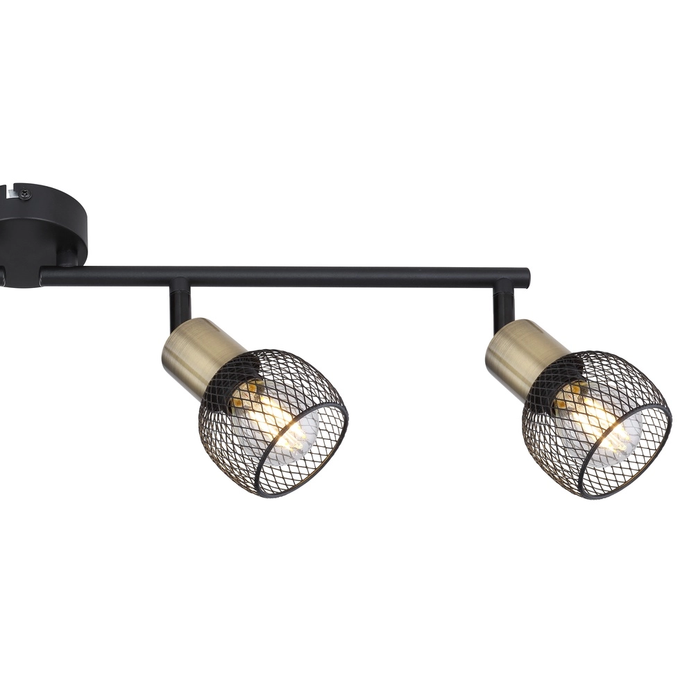 Ceiling lamp Fiastra 4-light black with mesh Globo 9007371418121