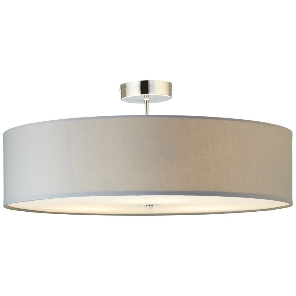 Fabric ceiling lamp Andria Ø 60cm grey