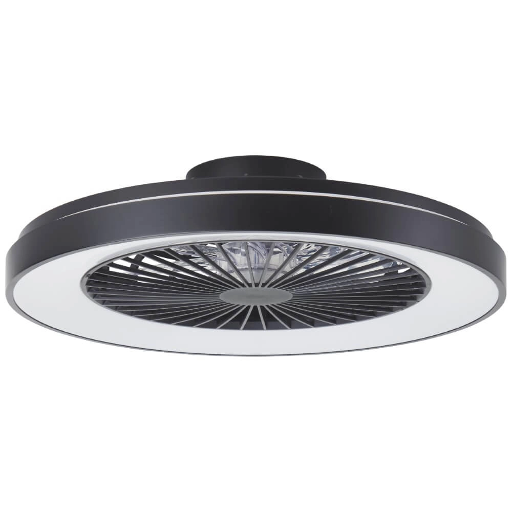 Black ceiling fan Mazzaro with RGB lamp - 58cm Brilliant 4004353441202