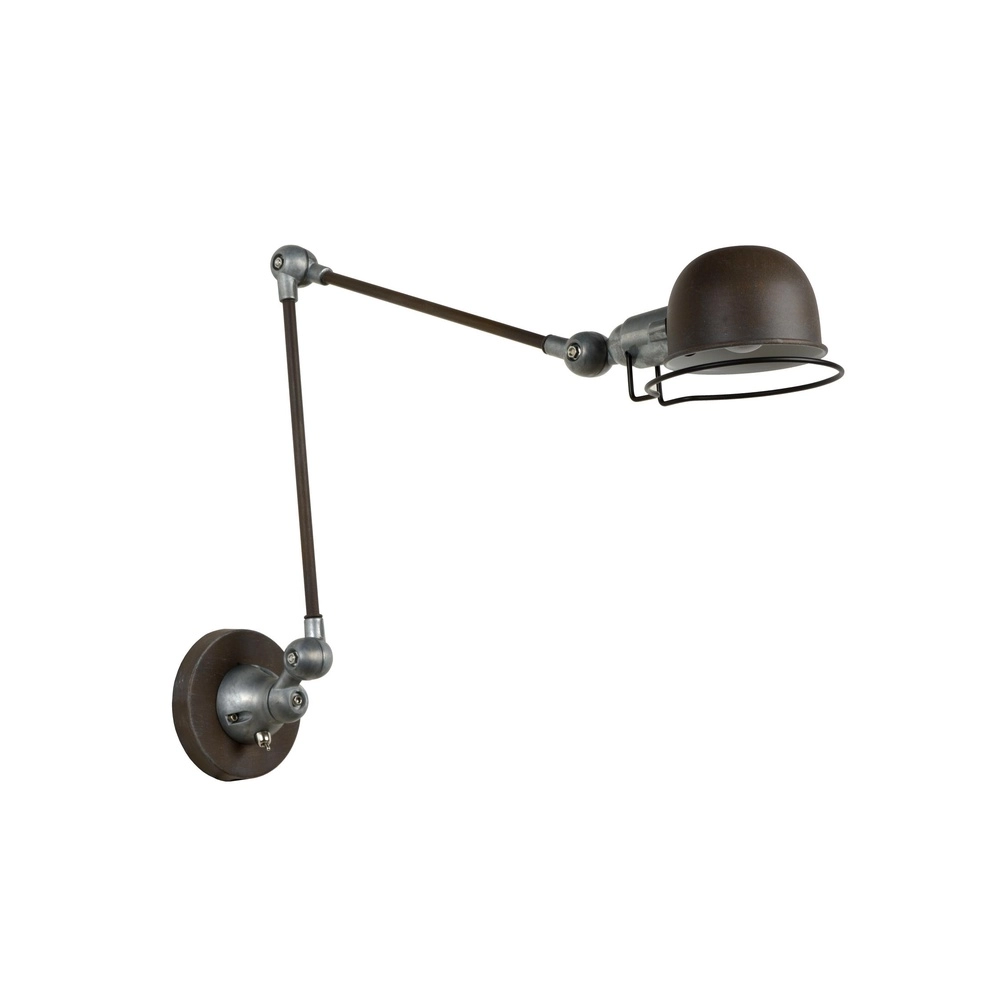 Fold-out wall lamp Honore classic rusty brown