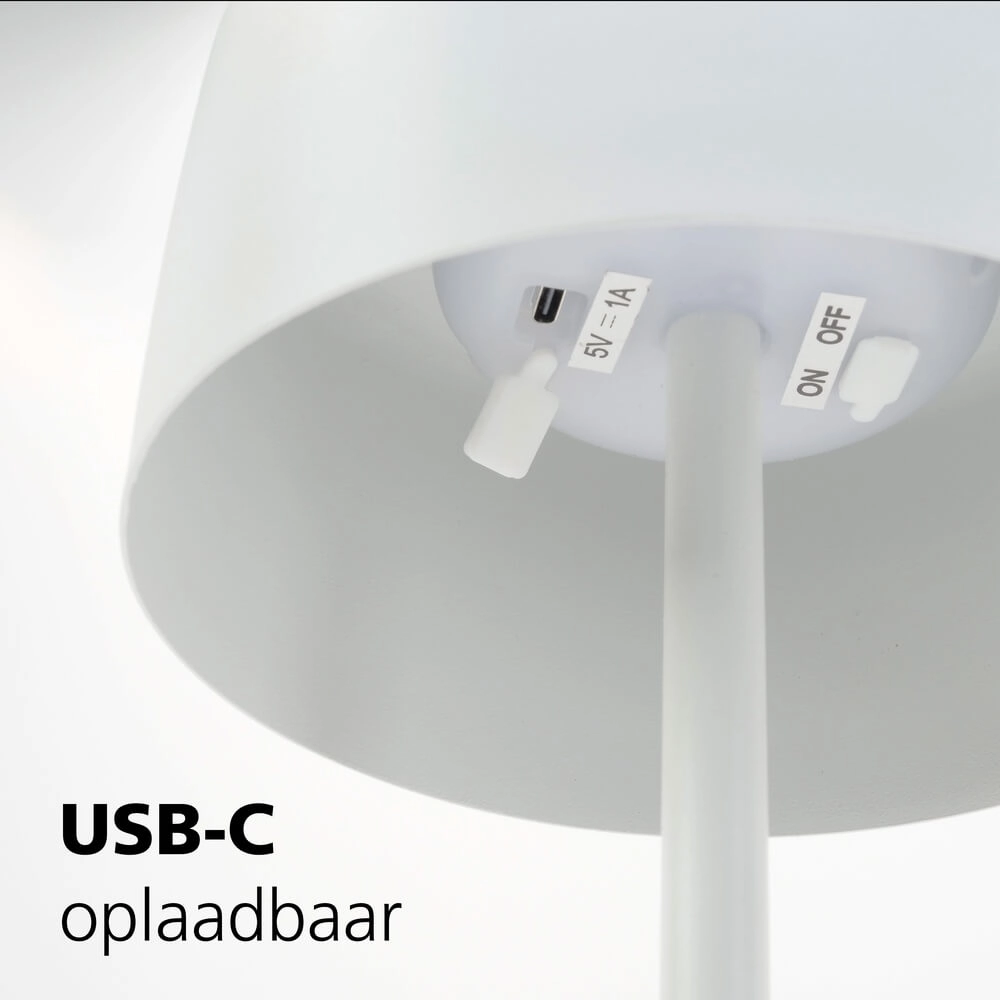 Sleek table lamp Roccanova Solar White with USB Eglo 9008606355044