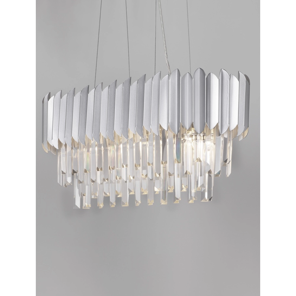 Pendant lamp Magnolia elongated chrome and crystal Lyora 5212017434975