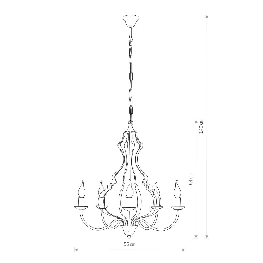 White chandelier Margaret Ø 55cm Lyora 5903139633093