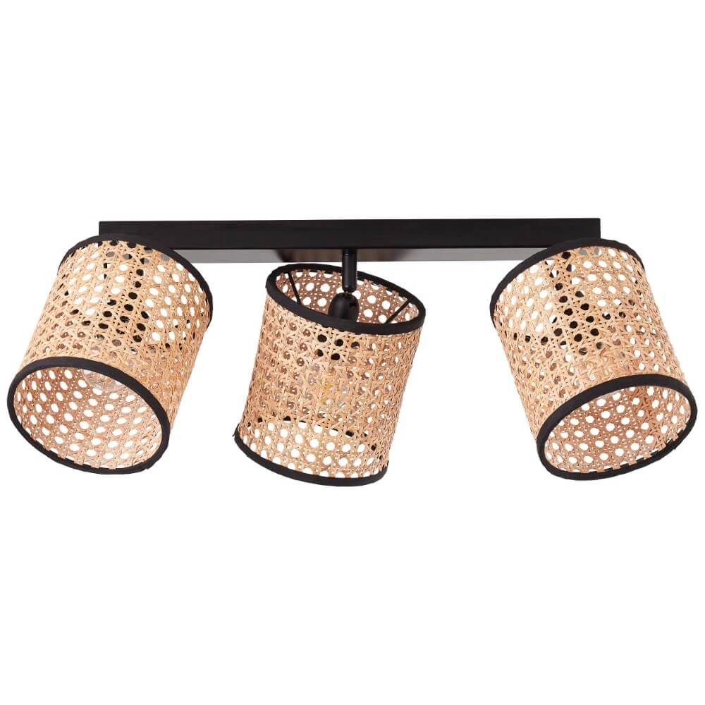 Rattan ceiling lamp Wiley 3-light Brilliant 4004353396519
