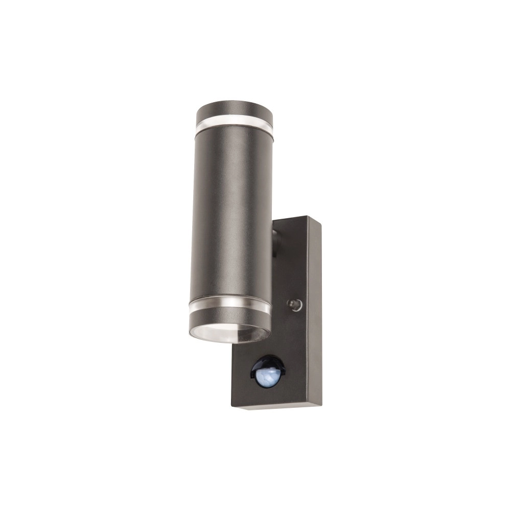 Double wall spotlight with sensor Opden Anthracite - 2x GU10