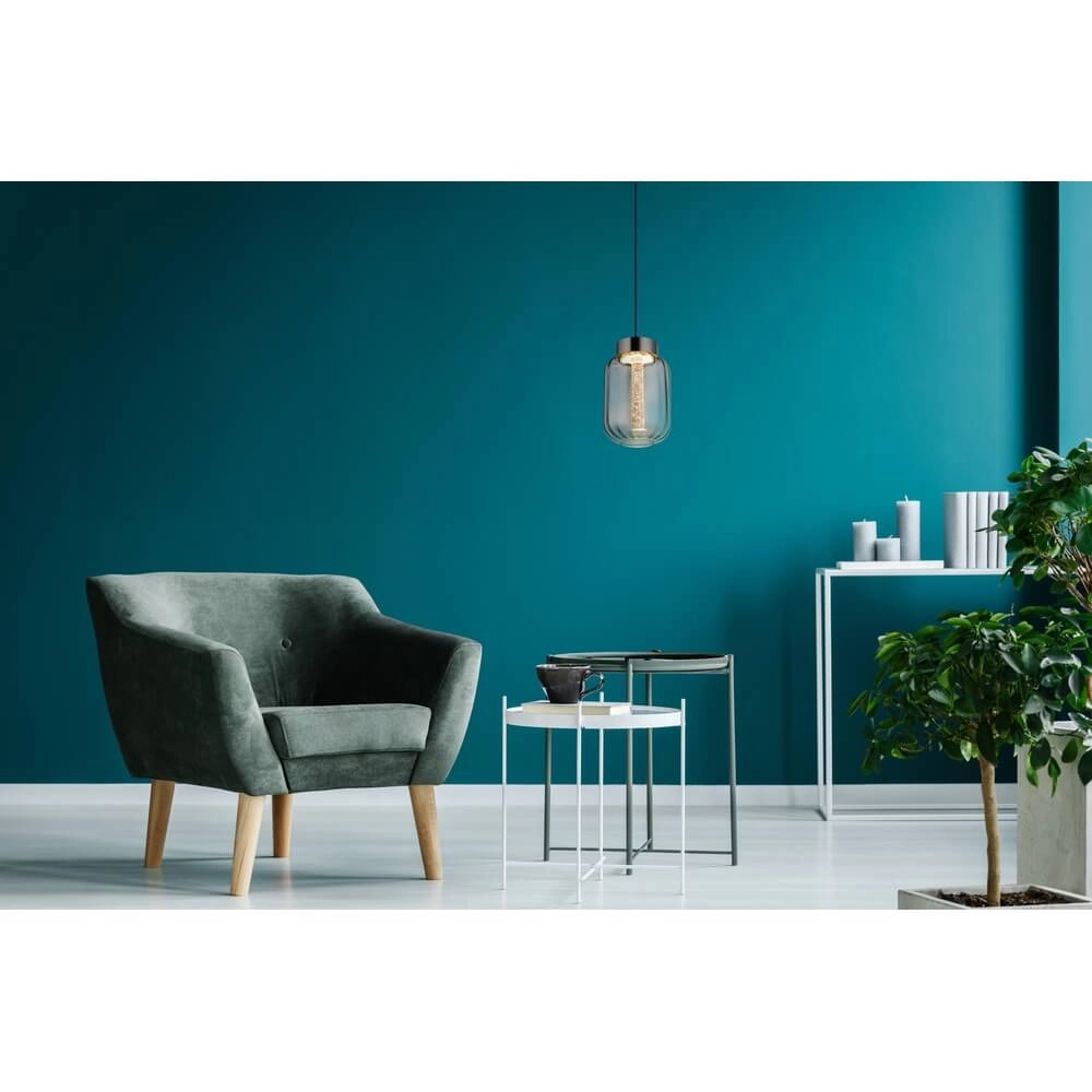 Round pendant lamp Fluoro Single Black Globo 9007371471348