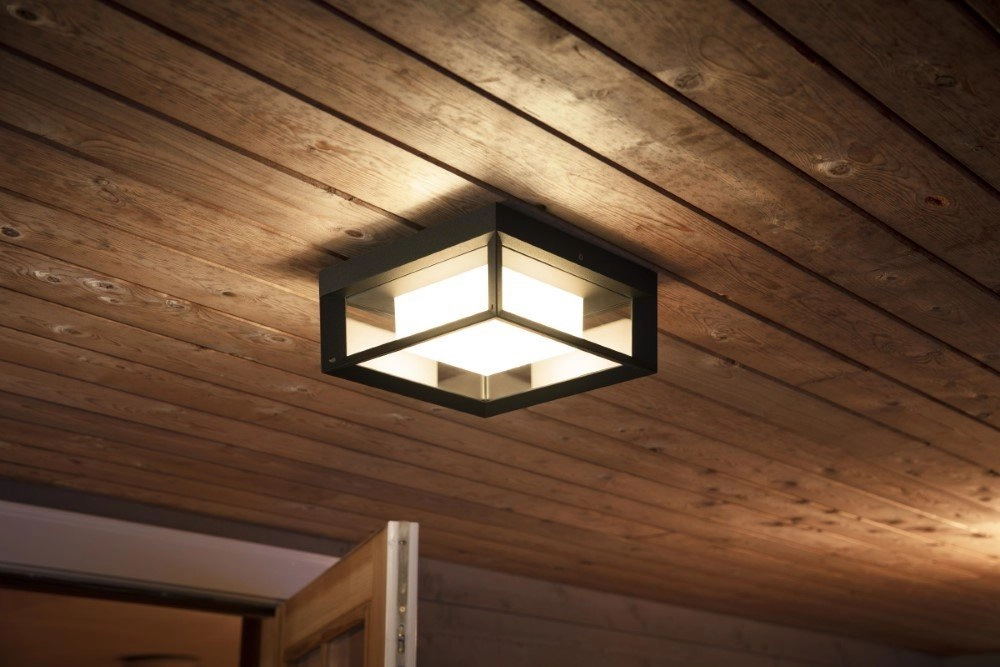 Square wall lamp Hue Econic Showcase black Philips 8718696170564