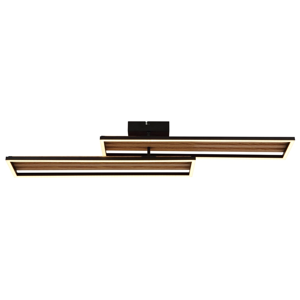 Modern ceiling lamp Dakari I black with wood 90cm Globo 9007371528783