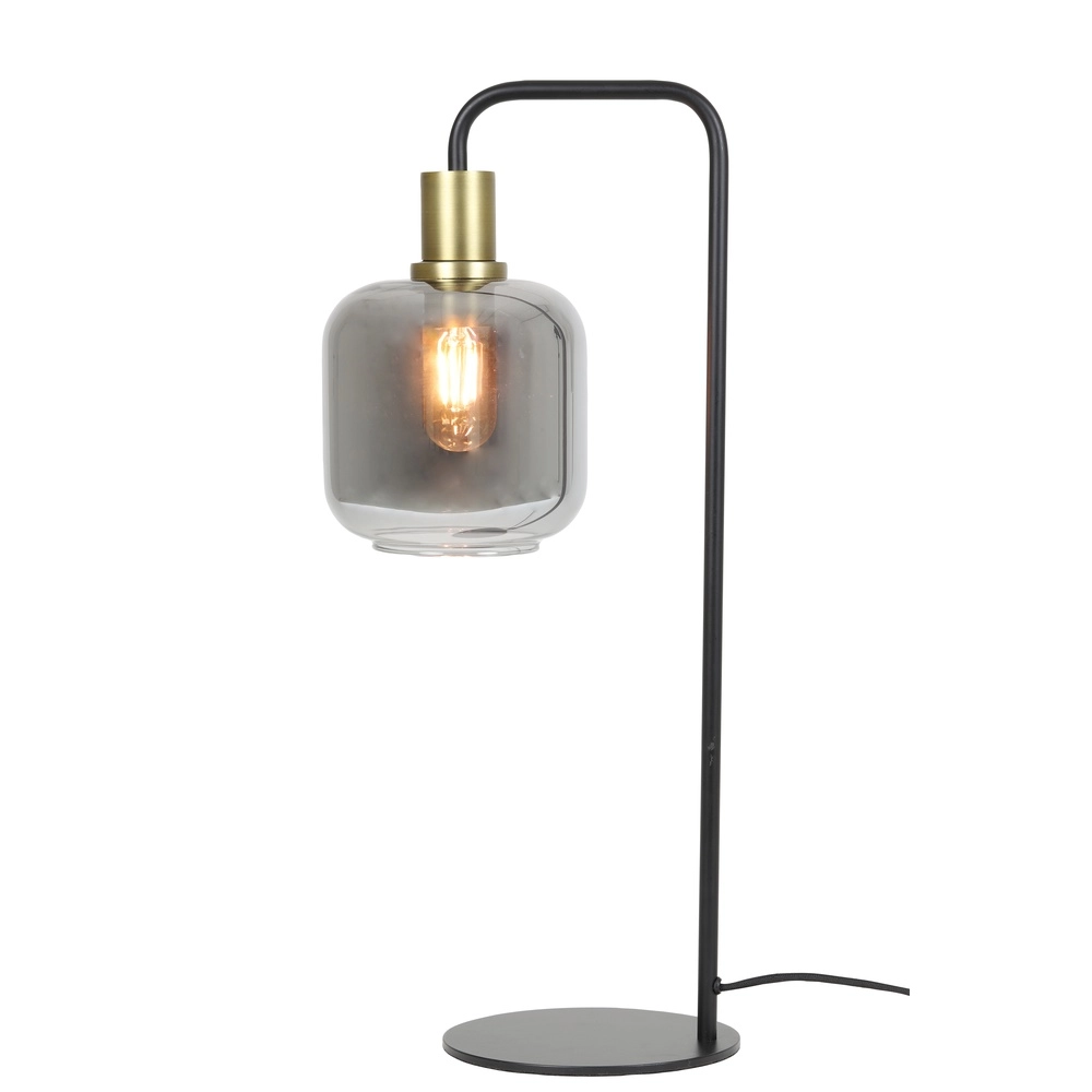 Desk lamp Lekar with smoke glass Light & Living 8717807601423