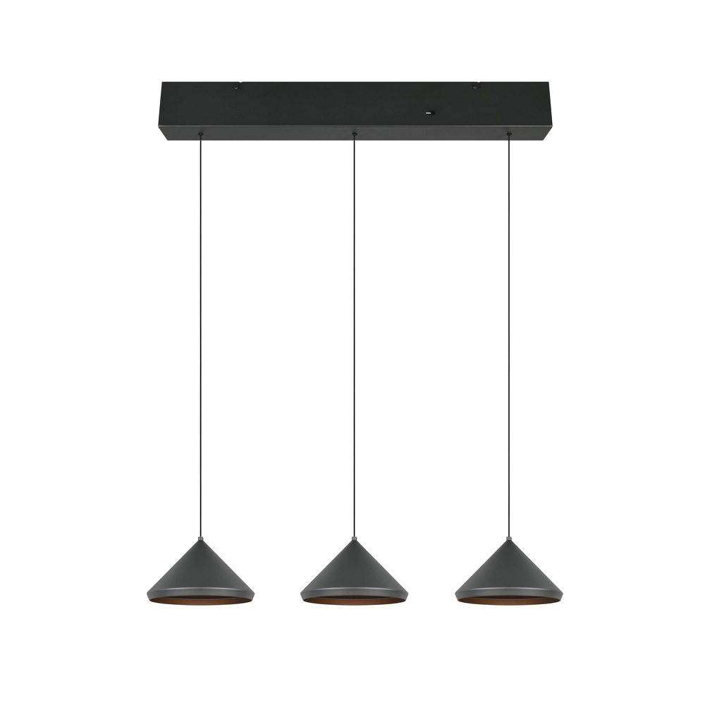 3-light pendant lamp Laguna black Trio 4017807667646