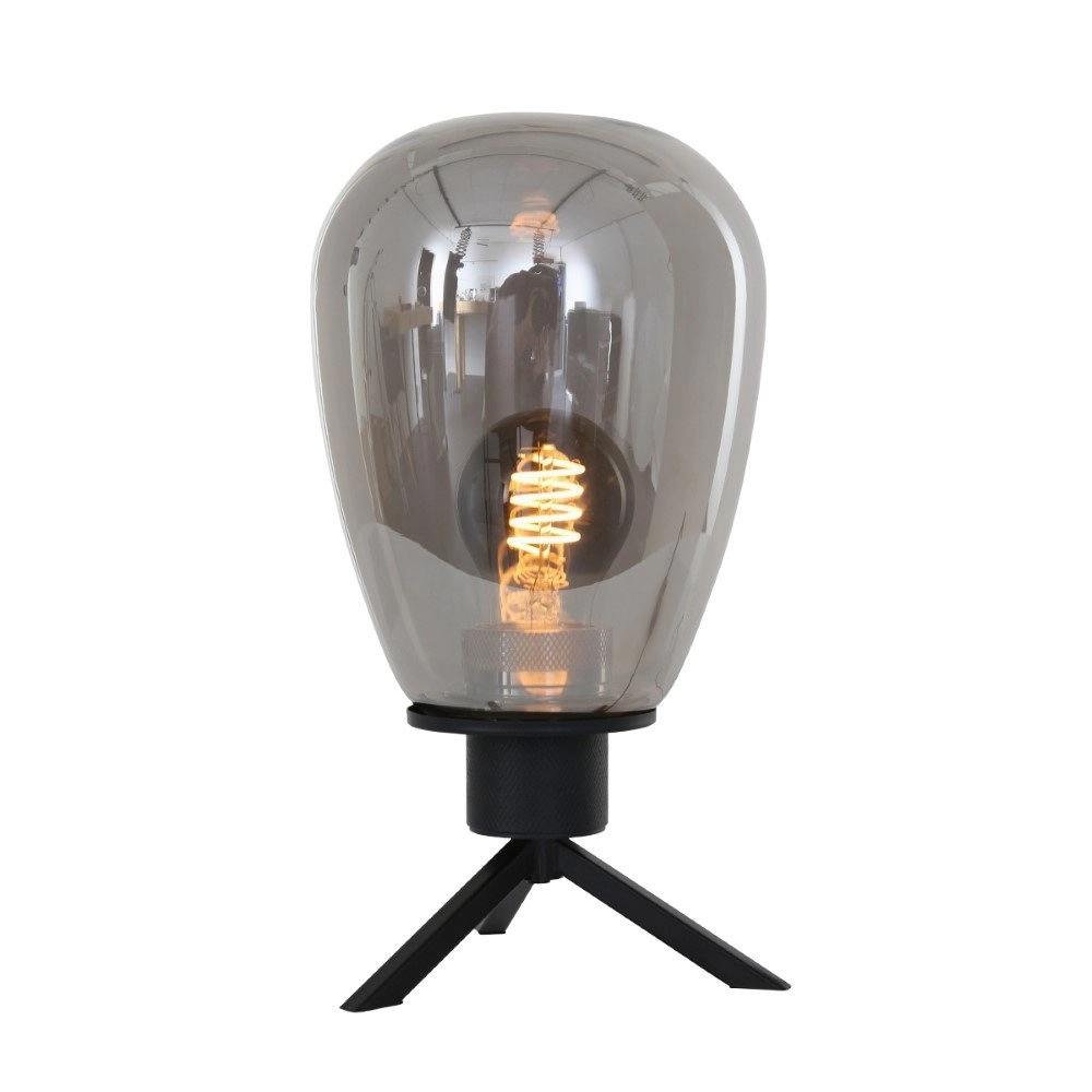 Glass table lamp Reflexion 15cm black with smoke glass