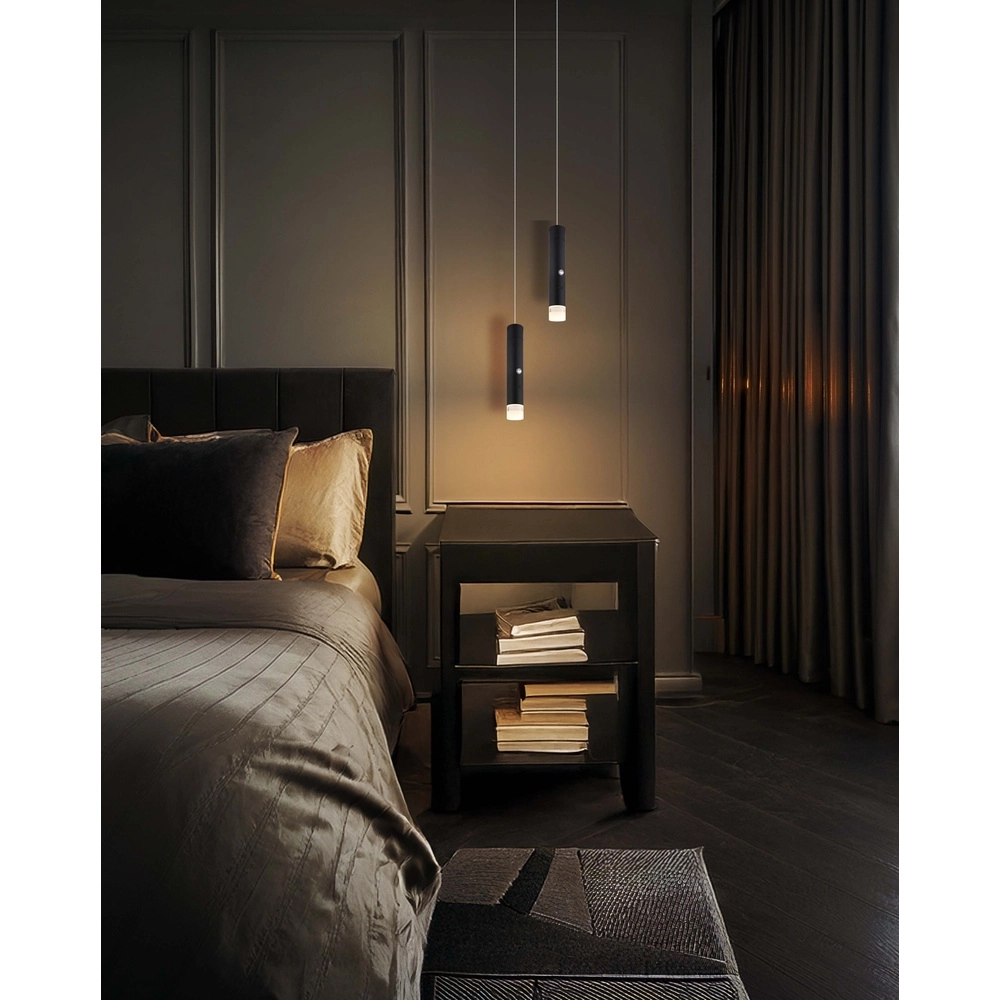 Sleek pendant lamp Pelo Black Globo 9007371575343